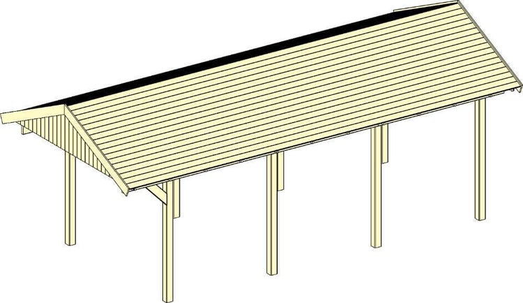 Alpholz Satteldachcarport Tirol Carport aus Holz in Grün, Unterstand, Überdachung imprägniert