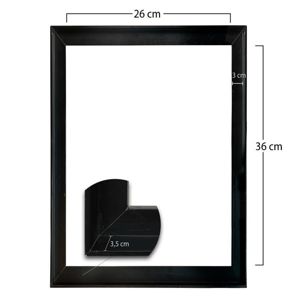 Schattenfugen Rahmen Black 2er Set 44x34 cm (LxB) für Leinwände auf Keilrahmen schwarz