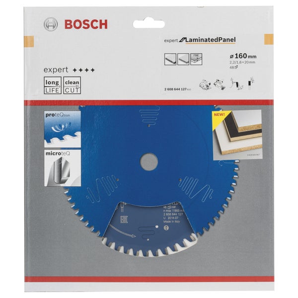 Bosch Kreissägeblatt Expert for Laminated Panel für Handkreissägen 160 x 20 x 2,2 mm 48 - 2608644127