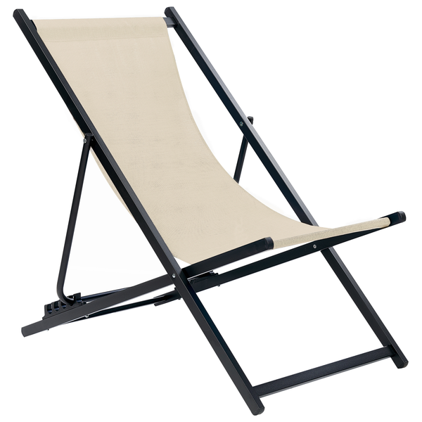 Klappbarer Liegestuhl LOCRI II Metall Beige