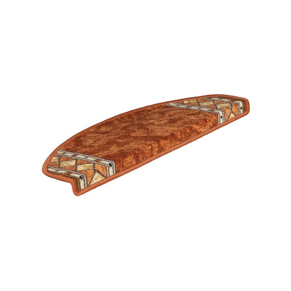 FLOORDIREKT Stufenmatte Rügen Selbstklebend Strapazierfähig Terra Halbrund 65 x 23,5 cm