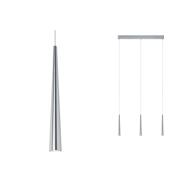 LED Pendelleuchte Gutta 2700K 3x520lm 3x7W Alu gebürstet dimmbar