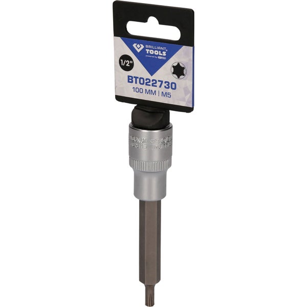 Brilliant Tools Logo Steckschlüssel Einsatz mit T-Profil, 1/2 Zoll, 100 mm