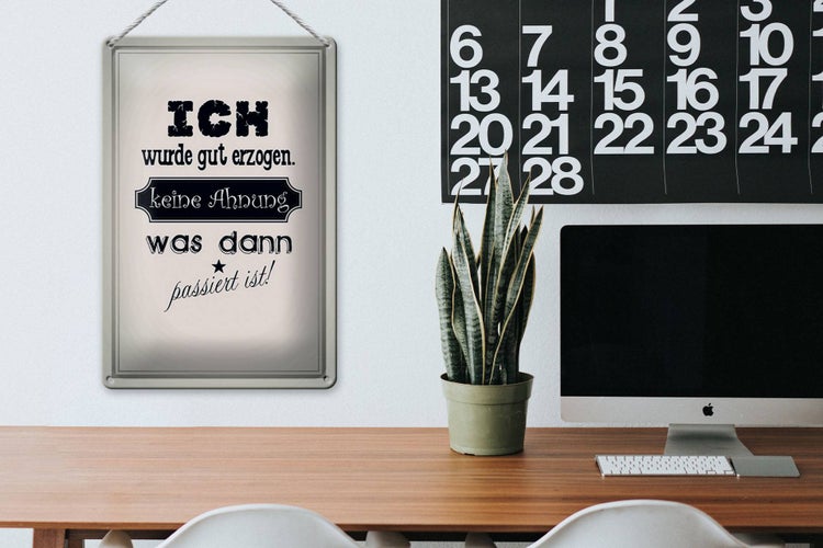 Blechschild Spruch 20x30cm ich gut erzogen dann passiert