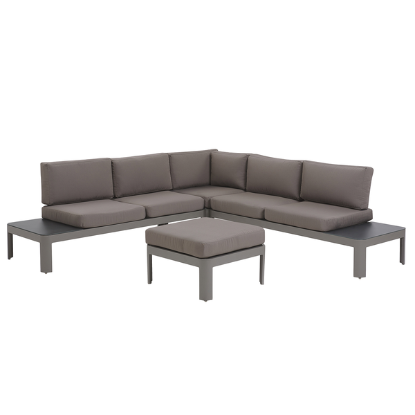 Gartenlounge-Set mit Ecksofa und Hocker