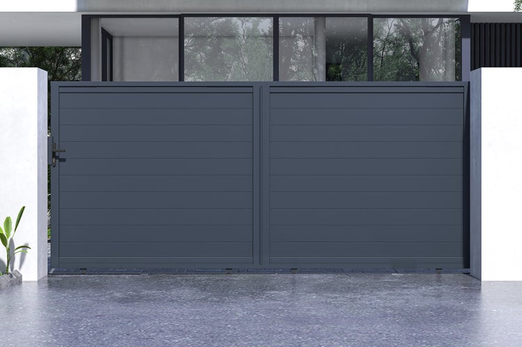 Schiebetor aus aluminium 4m EIGER H.180cm grau