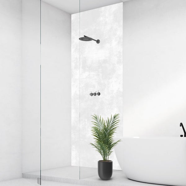 Cement Weiss, 100x255cm, fugenlose Wandpaneele aus Alu-Verbund 3mm, Duschrückwand