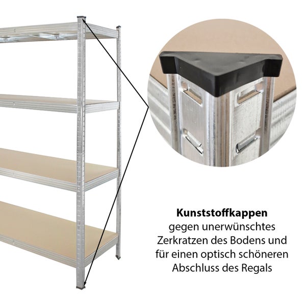 2x Schwerlastregal 180x160x60 cm Traglast 1000 kg Steckregal Lagerregal Kellerregal Werkstattregal