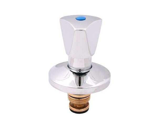 Ventiloberteil verchromt für Kaltwasser mit Dreikantgriff.