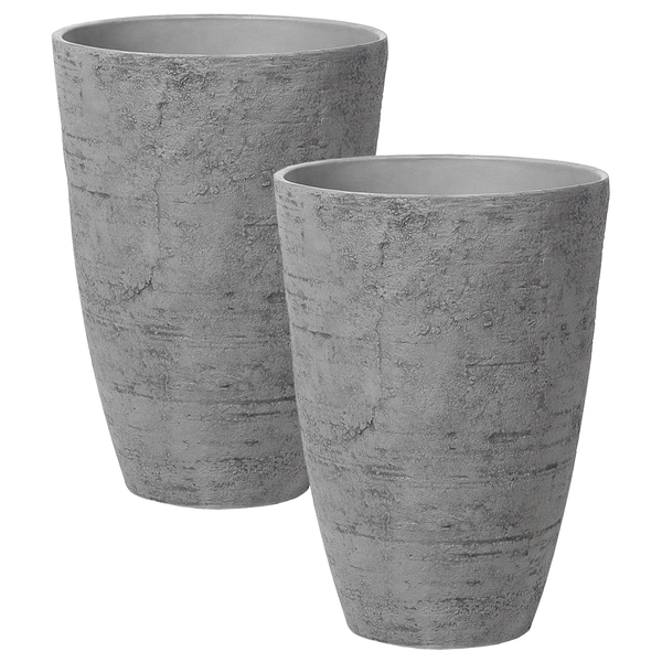 Set mit 2 Blumentöpfen CAMIA 43 cm Grau