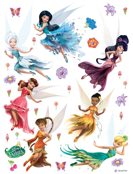 Disney Wandtattoo Feen Blau, Rot und Orange - 85 x 65 cm - 600137