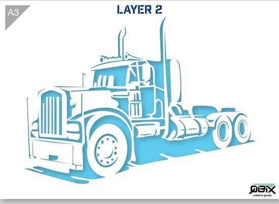 LKW-Vorlage - 2 Schichten Kunststoff A3 Schablone