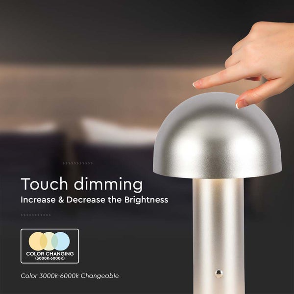 V-TAC VT-1047-CG - Gold Rechargeable Table Lamps - Champagner - IP20 - 3W- 200 Lumen - 3IN1