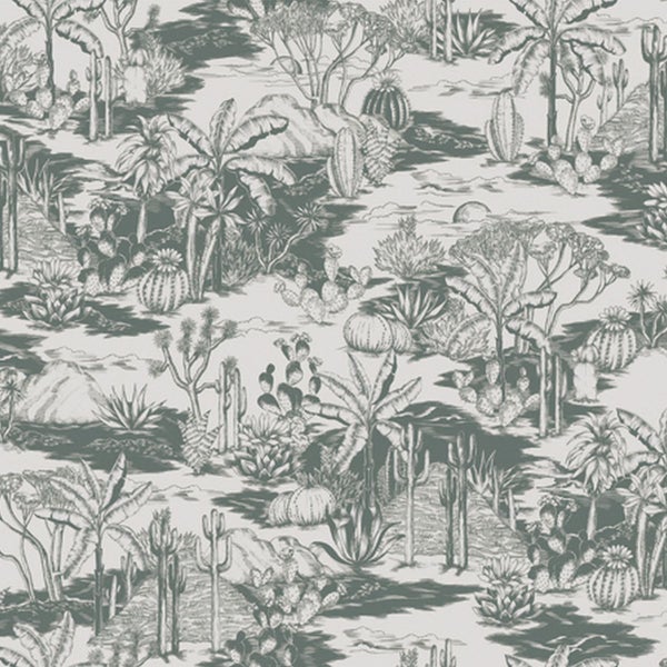 Tapete mit Wüstenmotiv und Kakteen