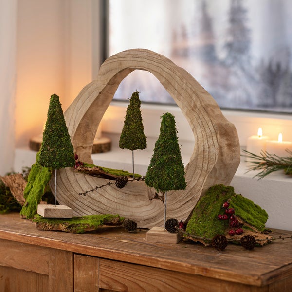 FRANK FLECHTWAREN | Holzdeko Artwork, HOLZ, ca. 43 x 38 x 12 cm