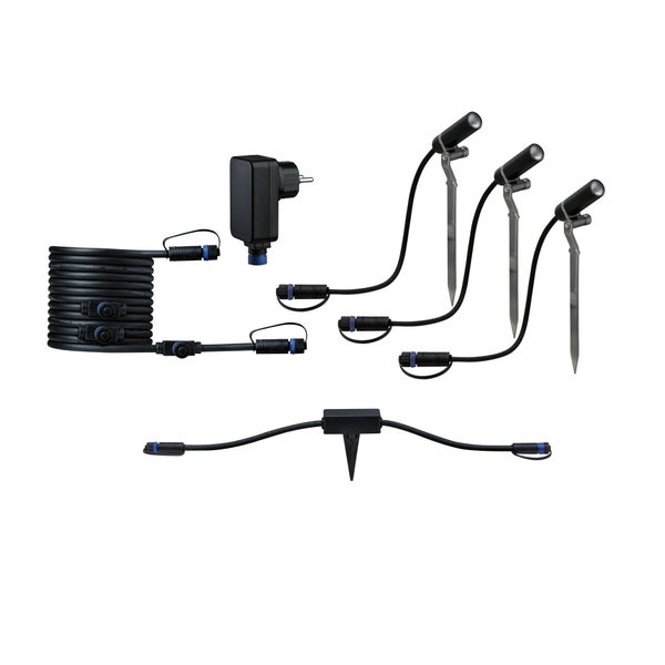 Plug & Shine Set Smart Home Zigbee 3.0 LED Gartenstrahler Plantini IP65 3000K 3x2W 21VA Anthrazit