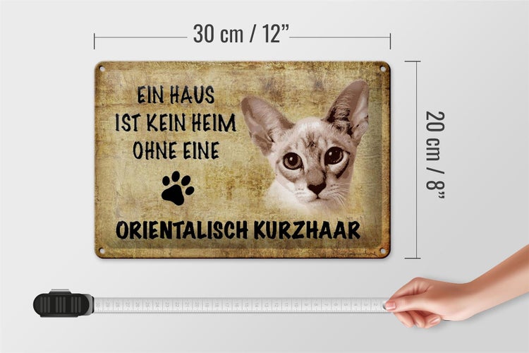 Blechschild Spruch 30x20cm orientalisch Kurzhaar ohne kein Heim