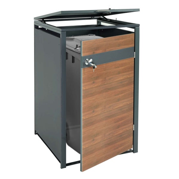 Mülltonnenbox mit Tür und aufklappbarem Deckel
