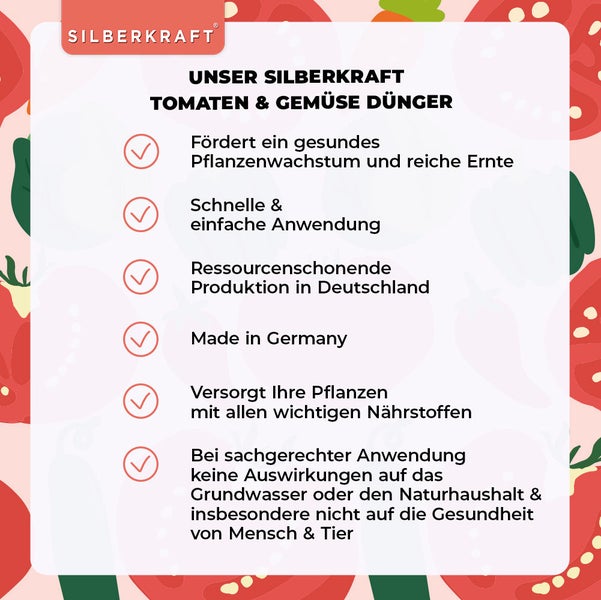 SILBERKRAFT Tomatendünger – Für gesunde Tomaten – NPK Flüssigdünger – 1 Liter