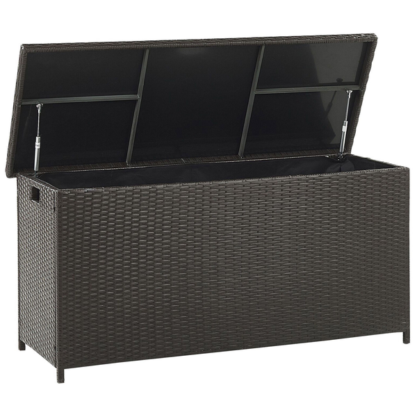 Aufbewahrungsbox MODENA Polyrattan 126 cm 46 cm Braun