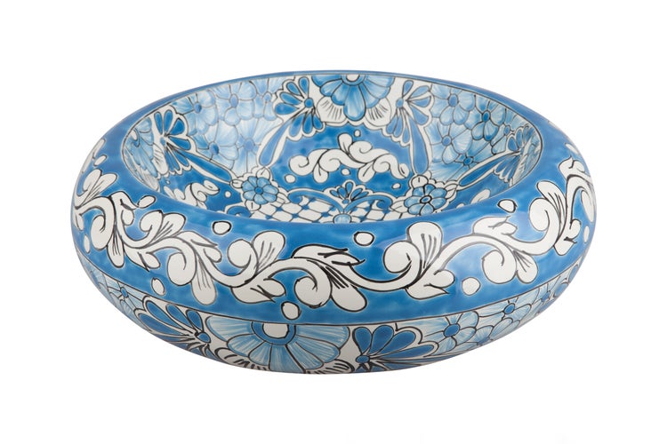 Keramik Waschbecken mit floralem Muster