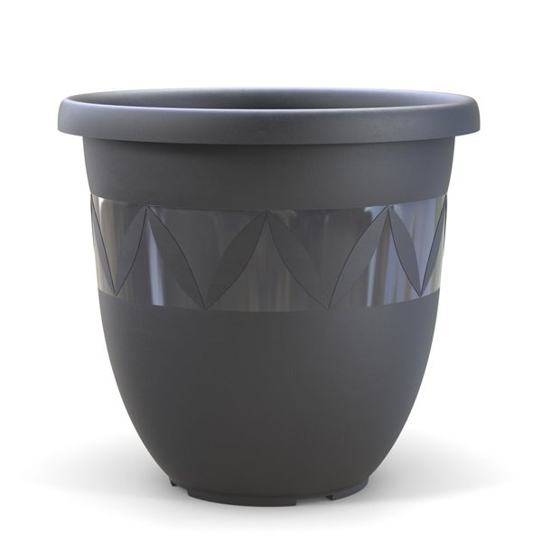 Plastard Blumentopf Capri Ø 24x20 cm Anthrazit - Pflanzkübel Übertopf Pflanztopf