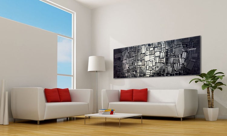 Unser Wandbild -Moonlit Night- 240x80x2 cm handgemaltes Unikat