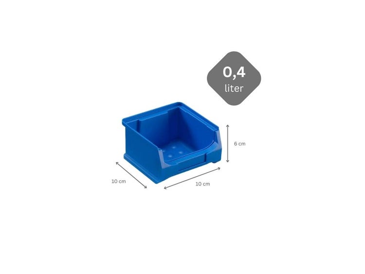 PROREGAL SparSet 5x Blaue Sichtlagerbox 1.0 HxBxT 6 x 10 x 10 cm 0,4 Liter Sichtlagerbehälter