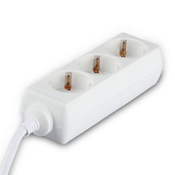 3 Ways Extension Sockets - IP20 - Weiß - 3 m Draht