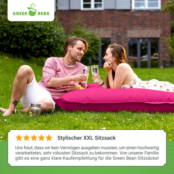 Green Bean Sitzsack XXL 140x180cm 380 Liter Kinder & Erwachsene Bean Bag EPS Perlen Füllung Riesensitzsack Groß Draußen Outdoor Liegekissen Waschbar Wetterfest Lounge Sitzkissen Bodenkissen Pink
