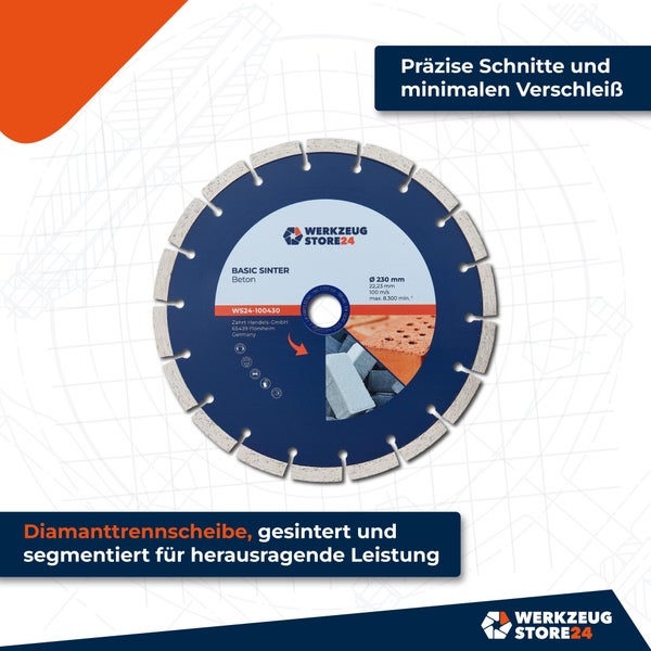 Diamanttrennscheibe mit Werkzeugstore24 Logo