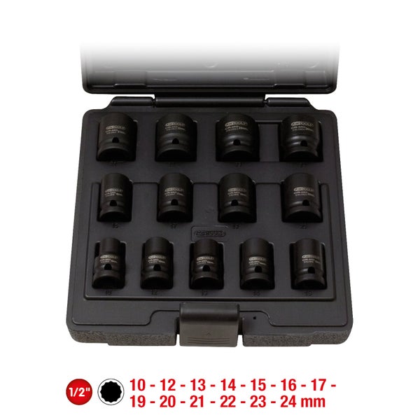 Steckschlüssel-Satz mit verschiedenen Größen in schwarzer Aufbewahrungsbox