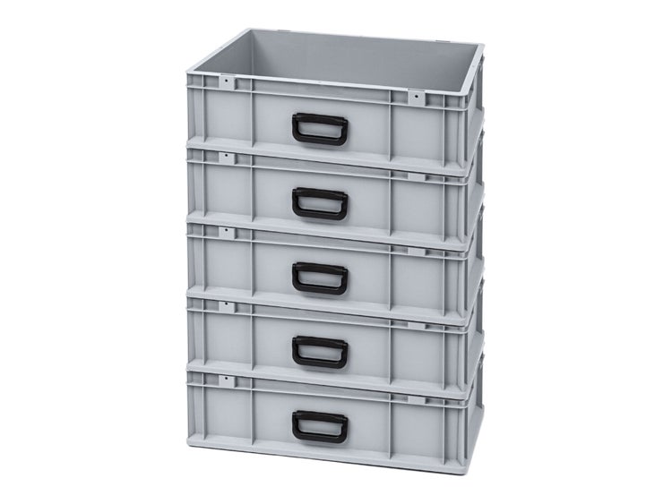 PROREGAL Spar Set 5x Eurobox Nextgen Portable Uno HxBxT 17 x 40 x 60 cm 34 Liter Eurobehälter Transportbox Transportbehälter Stapelbehälter