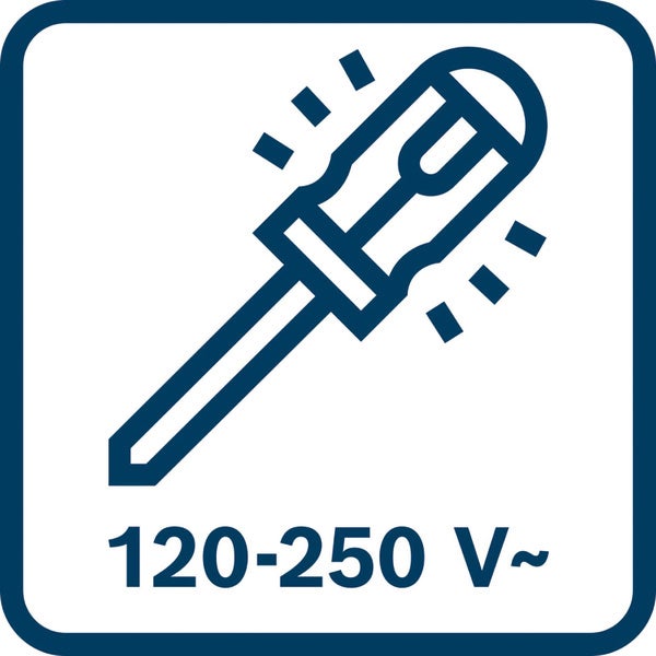 Symbol für Spannungsprüfer 120-250 Volt