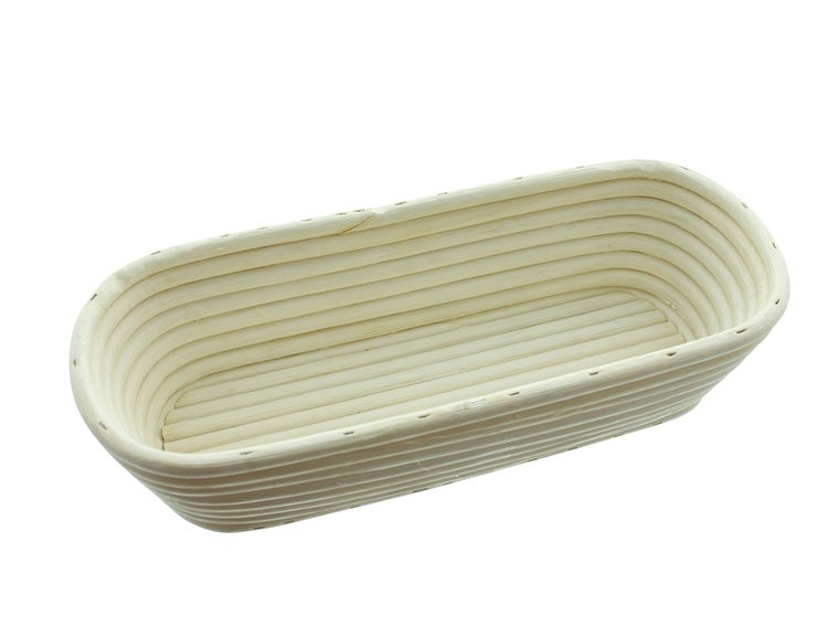 FRANK FLECHTWAREN | Gärkorb Bread, länglich, RATTAN, METALL, 30 x 12 x 6,5 cm