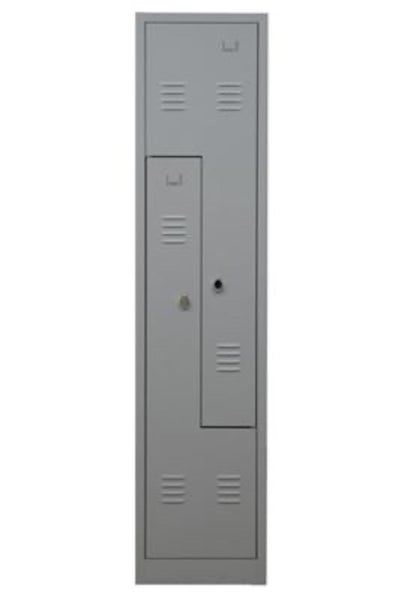 PROREGAL Garderobenspind Camel 2-Fächer-Z-Design HxBxT 180 x 41 x 50 cm Vorhängeschloss Grau