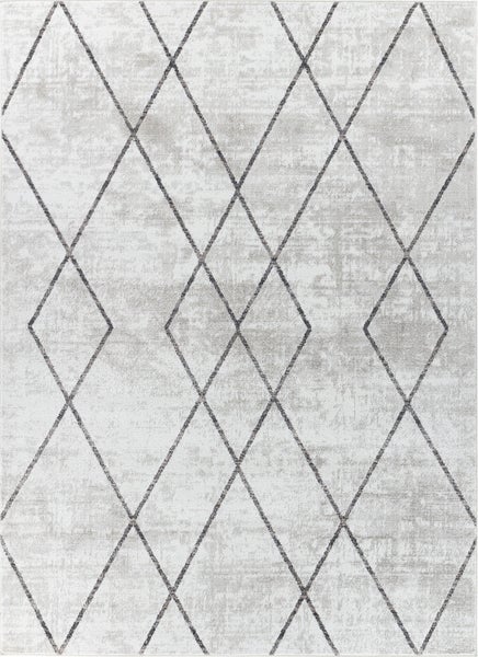 Moderner Skandinavischer Teppich Weiß/Grau 200x275 cm GIANNA