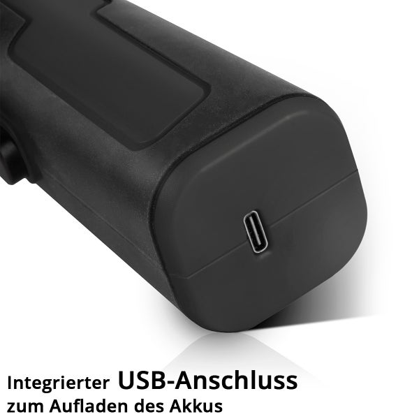 Integrierter USB-Anschluss zum Aufladen des Akkus