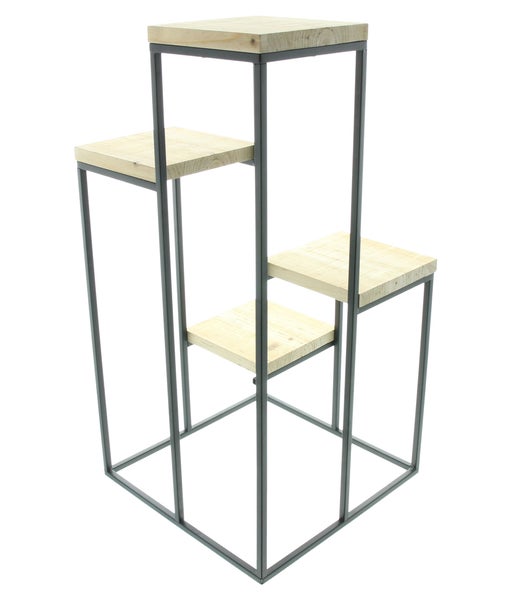 FRANK FLECHTWAREN | Regal Plain, METALL, HOLZ, 34 x 34 x 67 cm