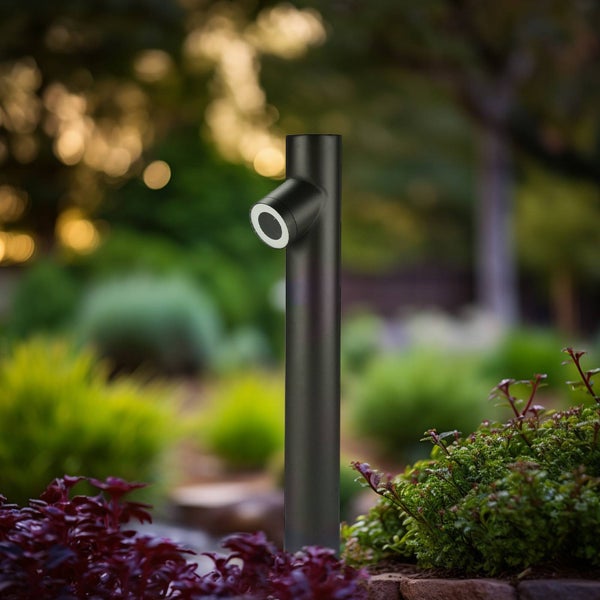 Lindby Außenleuchte Lolani (spritzwassergeschützt (Modern) in Schwarz aus Aluminium (1 flammig, GU10) - Wegeleuchte Pollerleuchte Wegelampe Sockelleuchte