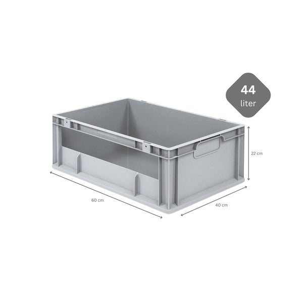 PROREGAL SuperSparSet 4x Eurobox NextGen Insight HxBxT 22 x 40 x 60 cm 44 Liter Seite Offen Eurobehälter Transportbox