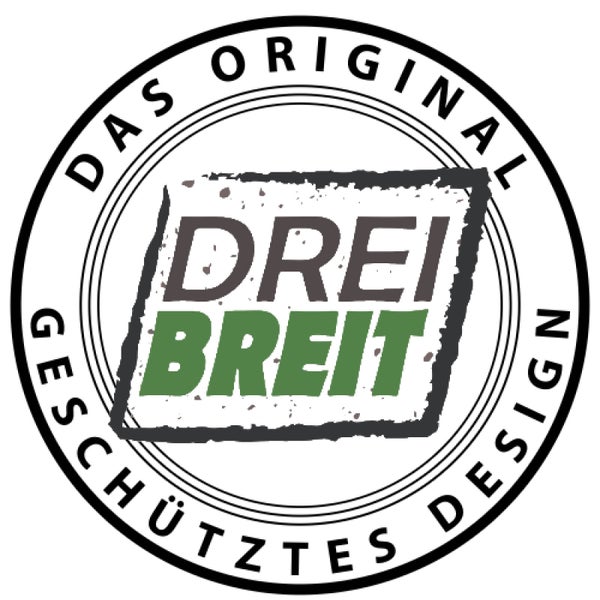 Drei Breit: Das Original geschütztes Design Siegel