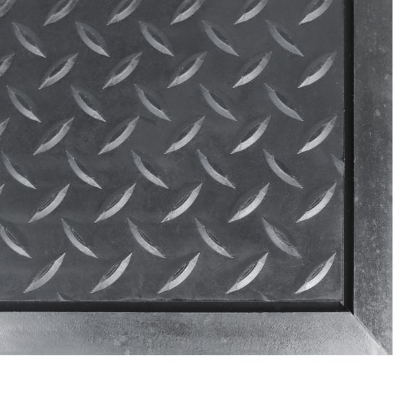 PROREGAL Anti-Ermüdungsmatte mit Diamant-Profil | BxL 80x70cm | Stärke 1,2cm | Schwarz