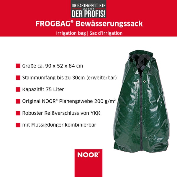 Bewässerungssack für Bäume FROGBAG - 75 Liter - Wassersack als Bewässerungsbeutel - aus reißfestem PE-Gewebe 200g/m²