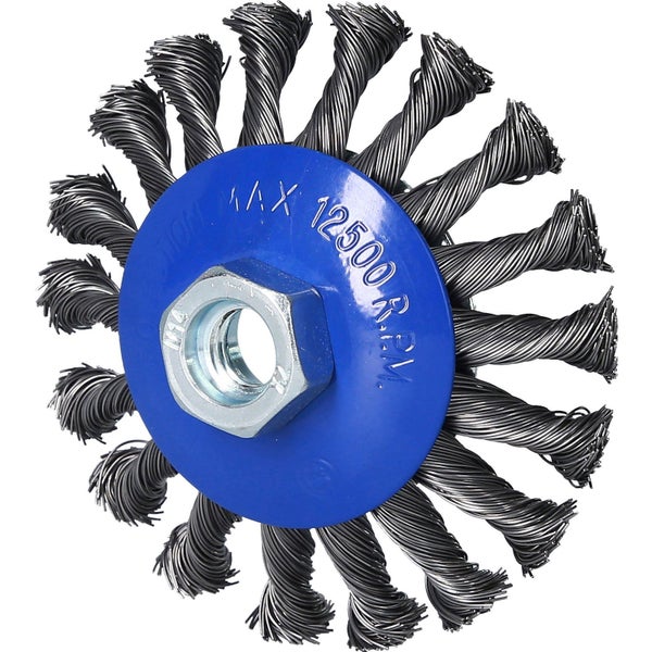 Drahtbürste für Bohrmaschine mit maximal 12500 Umdrehungen pro Minute
