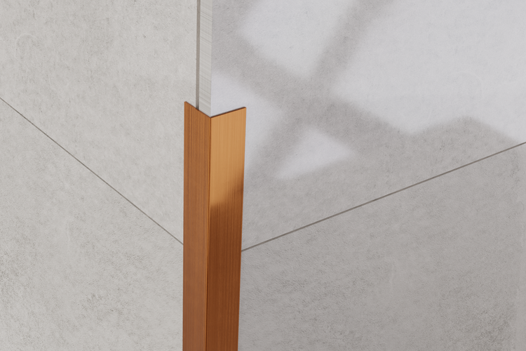 Edelstahl-Winkel-L-Profil 2 cm x 2 cm x 270 cm – Satiniertes Kupfer