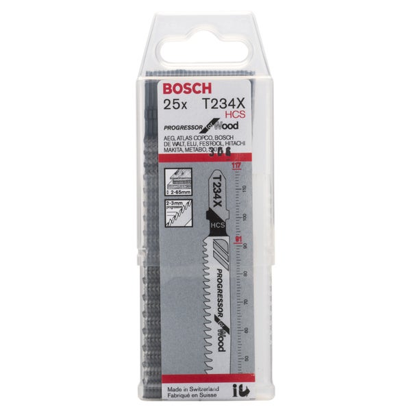 Bosch 25x Stichsägeblatt T 234 X Progressor for Wood - 2608633524