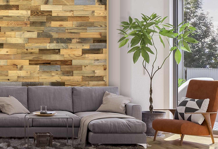 wodewa Wandverkleidung Holz 3D Optik Altholz, 400 1m² Wandpaneele Moderne Wanddekoration Holzverkleidung Holzwand Wohnzimmer Küche Schlafzimmer