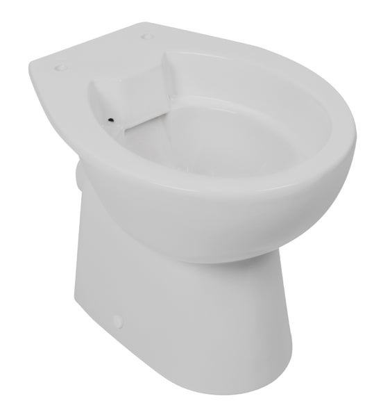 Calmwaters Stand WC spülrandlos in Manhattan-Grau, Tiefspüler Abgang waagerecht, hygienische Toilette ohne Spülrand, bodenstehendes WC aus Sanitärkeramik in Grau, 39 cm Höhe, 07AB6144