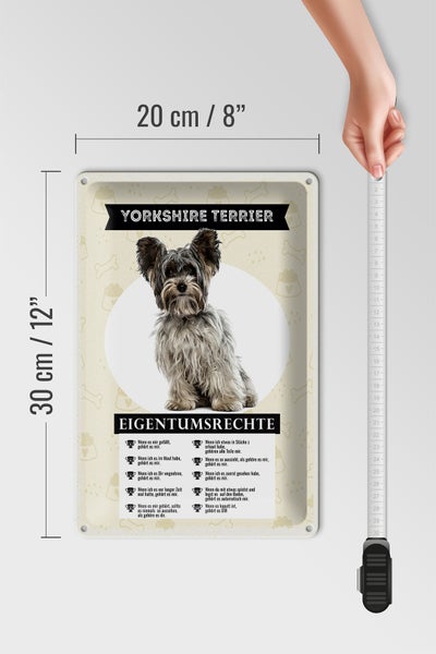 Blechschild Spruch 20x30cm Yorkshire Terrier Eigentumsrechte